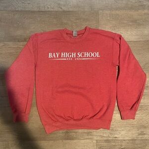 Bay High School Red Crewneck Sweater Size Small.